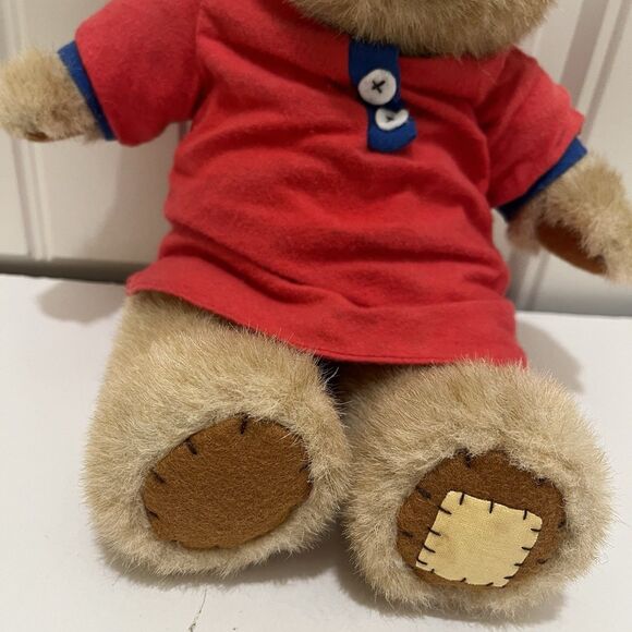 Applause Bedtime Brown Teddy Bear Plush 11" Red Gown Night Cap Stuffed Animal - Picture 3 of 12